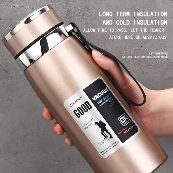 1000ml Large Capacity Stainless Steel Thermos Bottle – Hot & Cold Vacuum Flask Water Bottle (random Color)