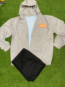 Men's Fleece Zipper Track Suit - 3 Pcs in Blue